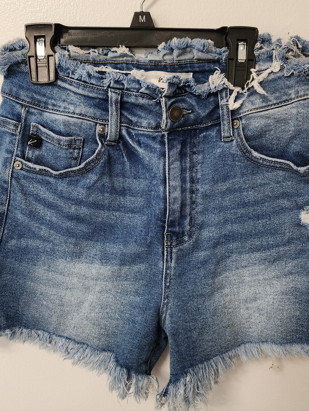 KanCan Frayed Hem Denim Shorts